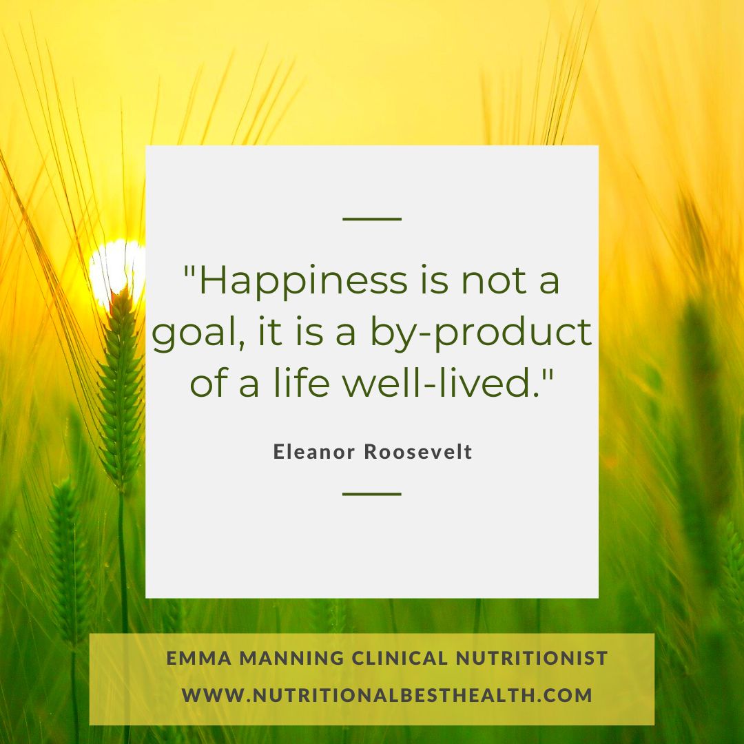 Happiness is a by-product of a life well lived